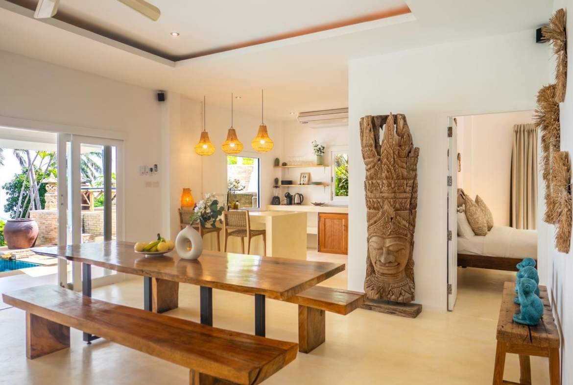 VILLA THAÏLANDAISE AUTHENTIQUE 5 CHAMBRES PISCINE — VUE MER — KOH SAMUI