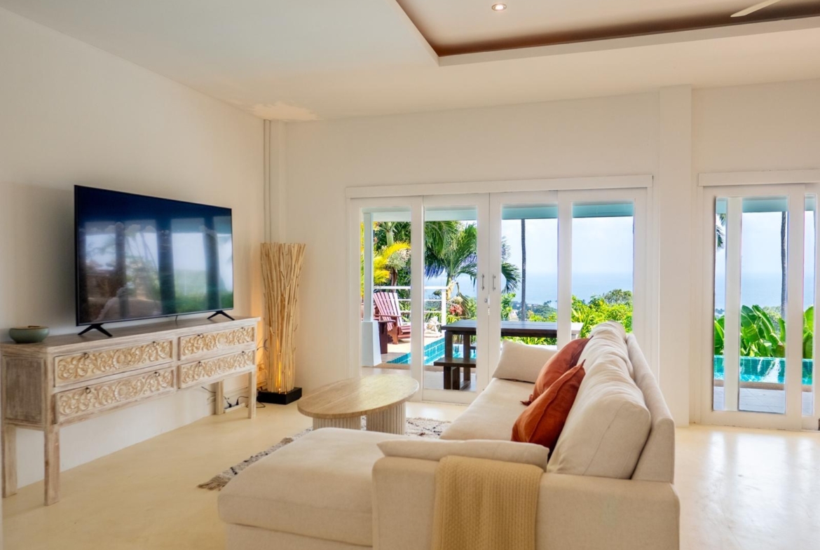 VILLA THAÏLANDAISE AUTHENTIQUE 5 CHAMBRES PISCINE — VUE MER — KOH SAMUI